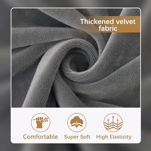 Hyha Velvet Couch Cushion Covers 2PC Grey