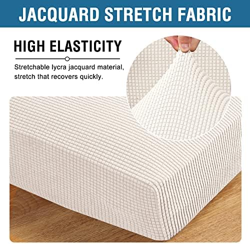 HVERSAILTEX Super Stretch Sofa Slipcovers 3 Pack Ivory