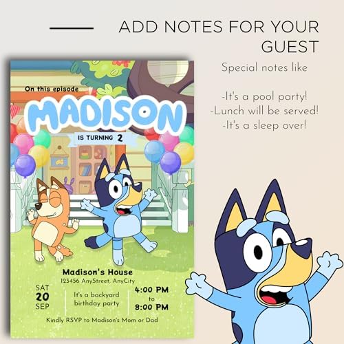 Custom 12 Puppy Birthday Invites with Envelopes Backyard