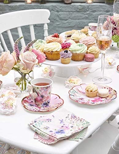 Talking Tables Blossom Floral Napkins Pack of 20 Pink