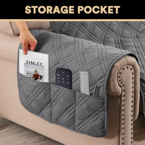 PrinceDeco Waterproof Loveseat Covers 48 Grey