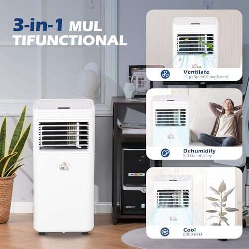 HOMCOM 8000 BTU Portable AC Unit White