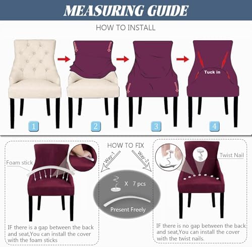 Velvet Stretch Wingback Chair Cover 2PCS Turquoise