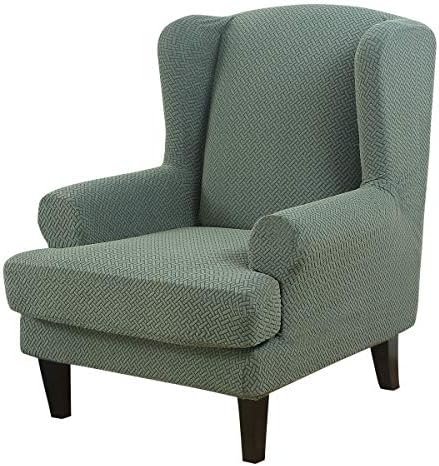 GULI Wingback Chair Cover 2-Piece Set Green