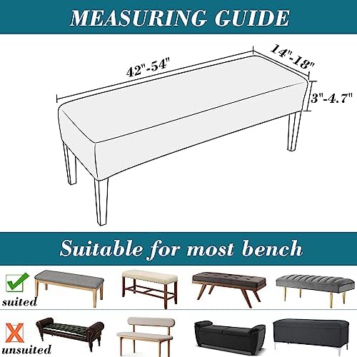 HFCNMY Waterproof PU Dining Bench Cover - Stretch Removable Washable