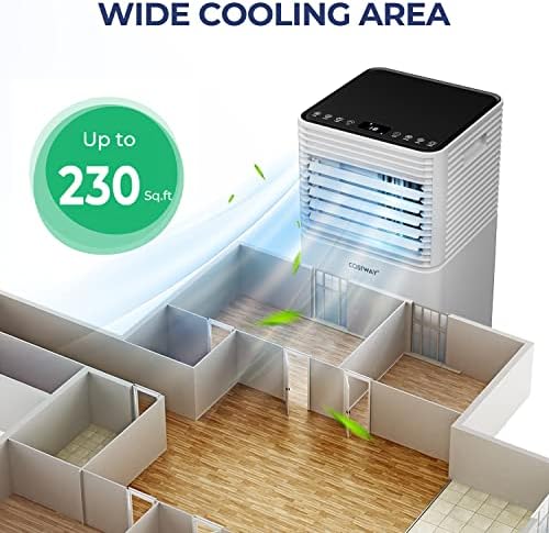 Costway 8000BTU Portable Air Conditioner with Remote Control and Window Vent Kit