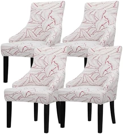 Lellen Wingback Chair Covers - 4PCS Reed Leaf Pattern