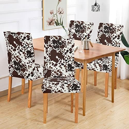Kigai Cow Print Chair Covers for Dining Room