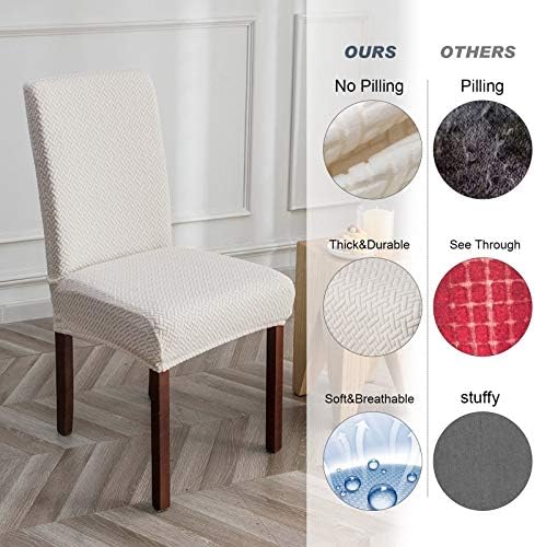 Genina Chair Covers Set of 4 White Dining Chair Slipcovers