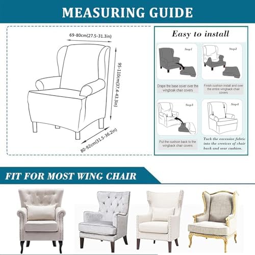 Somsiwey Stretch Wing Back Chair Slipcover Purple