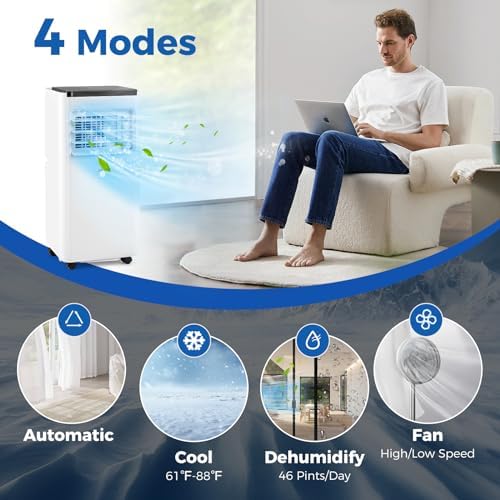 COSTWAY 8000 BTU Portable Air Conditioner with Timer and Sleep Mode
