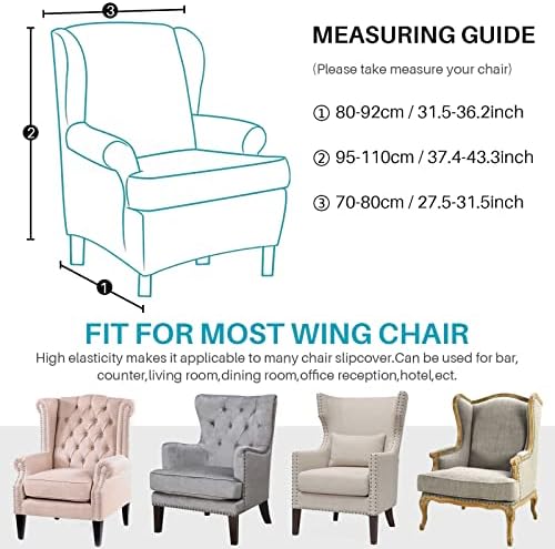 MIFXIN 2-Piece Wingback Chair Slipcovers with Cushion Cover