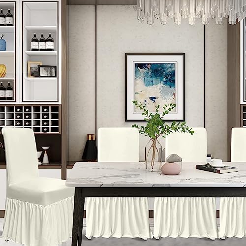 Molasofa Chair Covers Set of 4 Stretch Slipcovers with Skirt