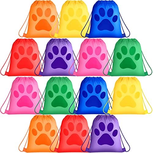 Yerliker 14 Piece Paw Print Drawstring Bags