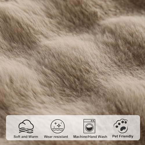 Soft Plush Faux Fur Sofa Cover 36x82 White