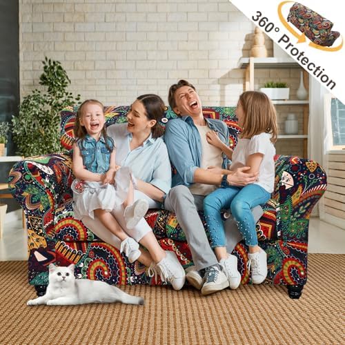 SearchI 3 Piece Sofa Slipcover with Cushion Covers for Pets and Kids