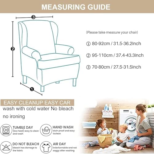 Bohemian Wingback Chair Cover 2-Piece Set