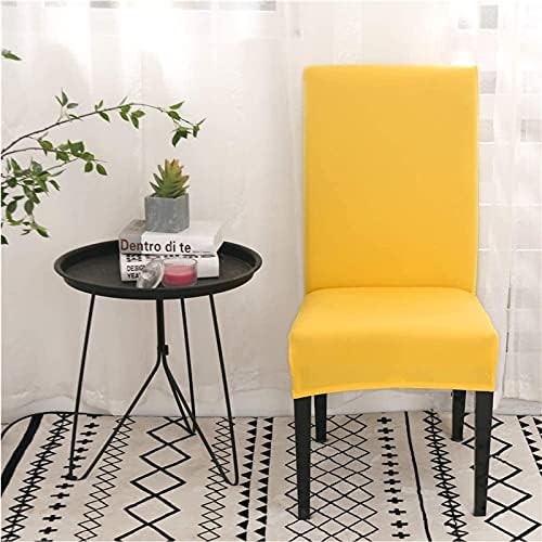Chickwin 4 Pack Yellow Stretch Dining Chair Covers