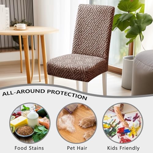 6 Pack Dining Chair Covers Anti-Scratch Washable