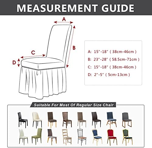 Molasofa Chair Covers Set of 4 Stretch Slipcovers with Skirt