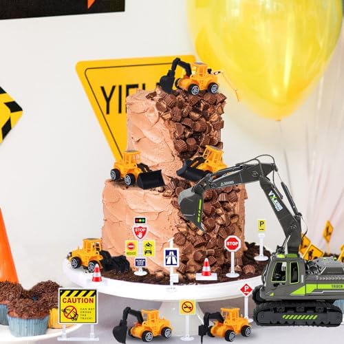 RAYNAG Construction Cake Topper Set 17Pcs