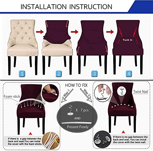 KELUINA Wingback Chair Covers Set of 2 Light Gray