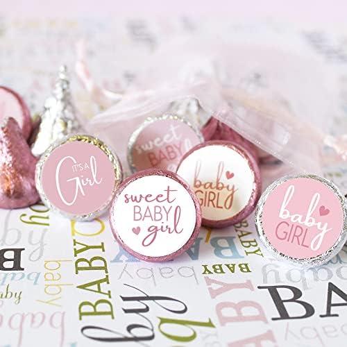 Pink Baby Shower Favor Stickers - 180 Labels