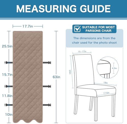 HVERSAILTEX Waterproof Dining Chair Covers Set of 2 Taupe