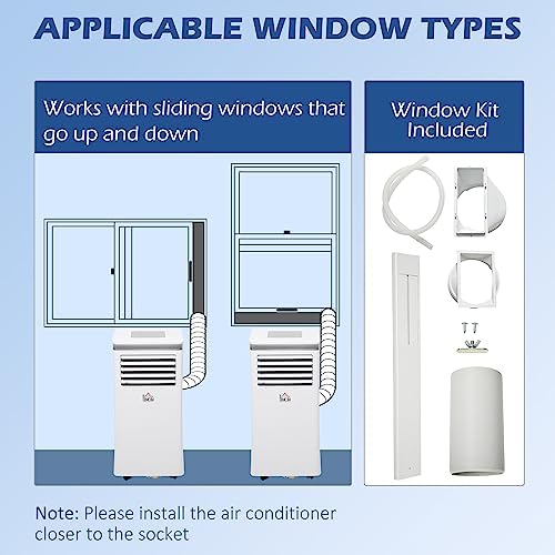 HOMCOM 8000 BTU Portable AC Unit White