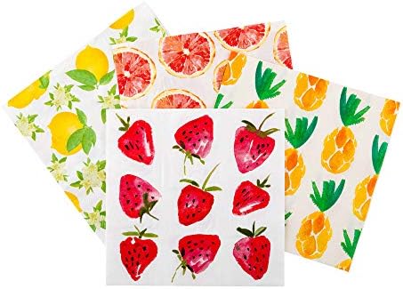 13 Inch Paper Napkins with Strawberry Design