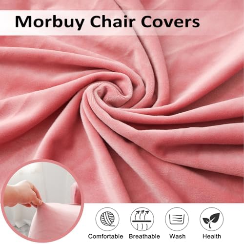 Pink Wingback Chair Covers with Arms for Deluxe Plush Armchair