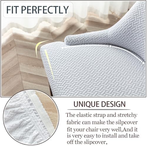 Wingback Chair Cover Stretch Slipcover with Arm 2PCS