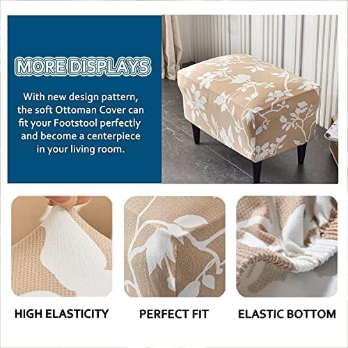 YESMOO Stretch Wing Chair Cover Set with Ottoman