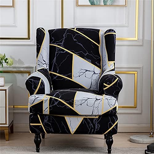 ZYANLING Stretch Armchair Slipcovers 2 Piece Wingback Chair Covers