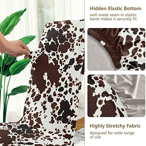 Kigai Cow Print Chair Covers for Dining Room