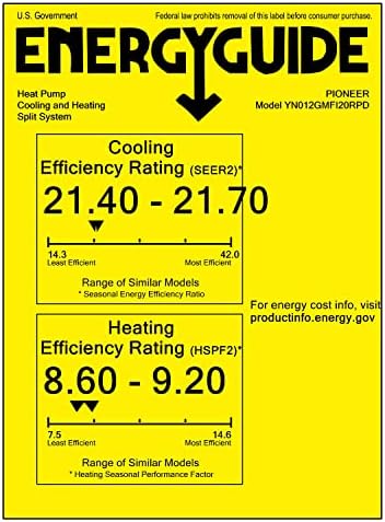 Pioneer WYS012G-20 Wall Mount Ductless Inverter Mini Split Heat Pump
