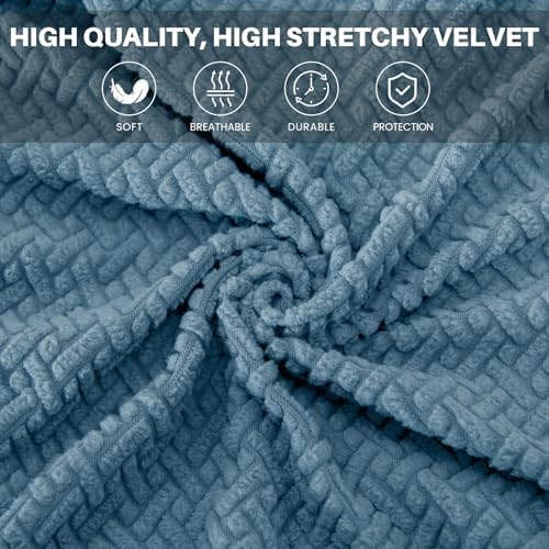 MIFXIN Armless Accent Chair Cover Jacquard Blue