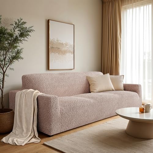 PAULATO BY GAICO Sofa Slipcover - Stretch Fit - Soft Polyester - Blush Taupe