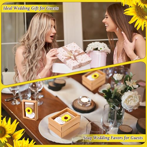 20 Pcs Handmade Sunflower Scented Soap Wedding Favors