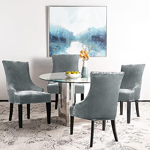 Lellen Velvet Stretch Wingback Chair Cover 4PC