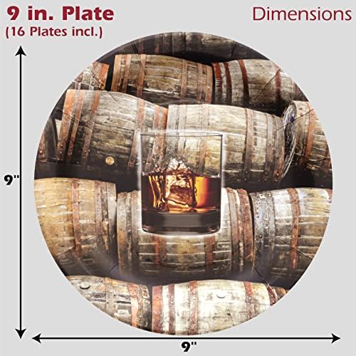 Havercamp Bourbon Birthday Decorations 16ct Paper Plates
