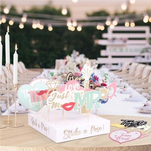 Soul Shift 60PCS Pastel Wedding Photo Booth Props - Ready to Use