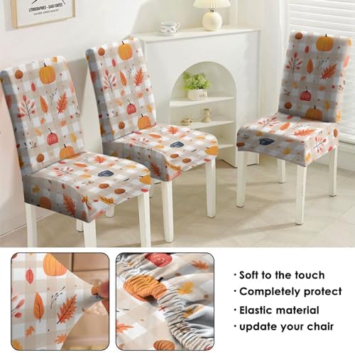 4 Pcs Fall Dining Chair Covers with Pattern