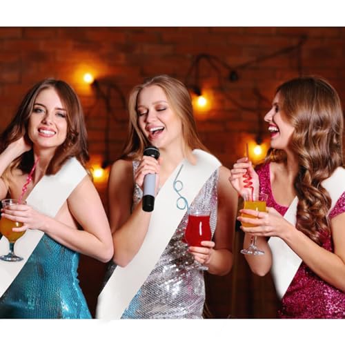16Pcs White Sash Blank Sashes for Customization
