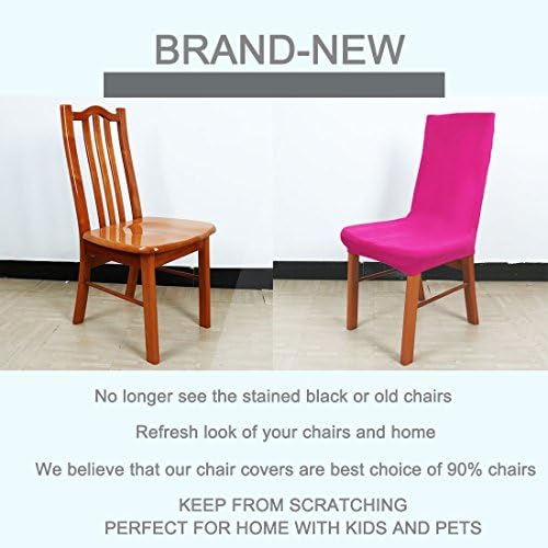 Uxcell Plush Dining Chair Cover Pink Velvet Slipcover Protector