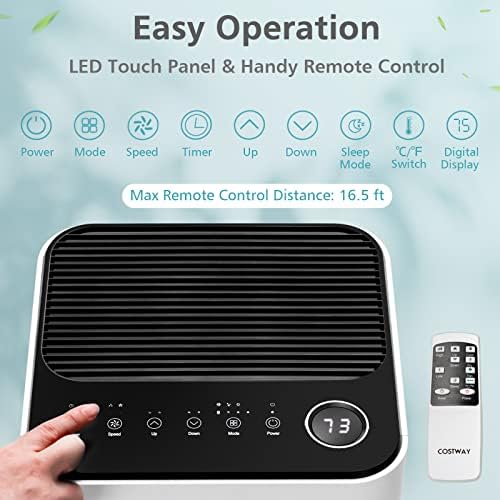 COSTWAY 10000 BTU Portable Air Conditioner for Bedroom and Dorm