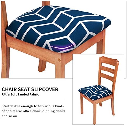 Gute Stretch Printed Chair Covers with Elastic Ties and Button Blue