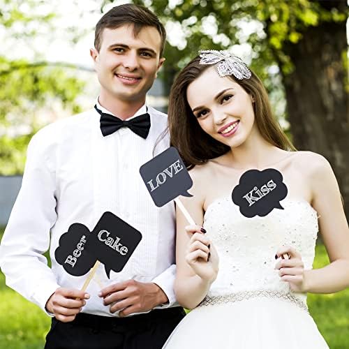 10pcs Writable Chalkboard Photo Booth Props with Chalk and Sticks