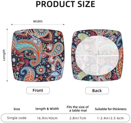 Granbey Paisley Chair Cover Set of 2 Navy Blue Orange Floral