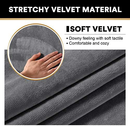 PrinceDeco Velvet Sofa Slipcover 3 Piece for 2 Cushion Couch